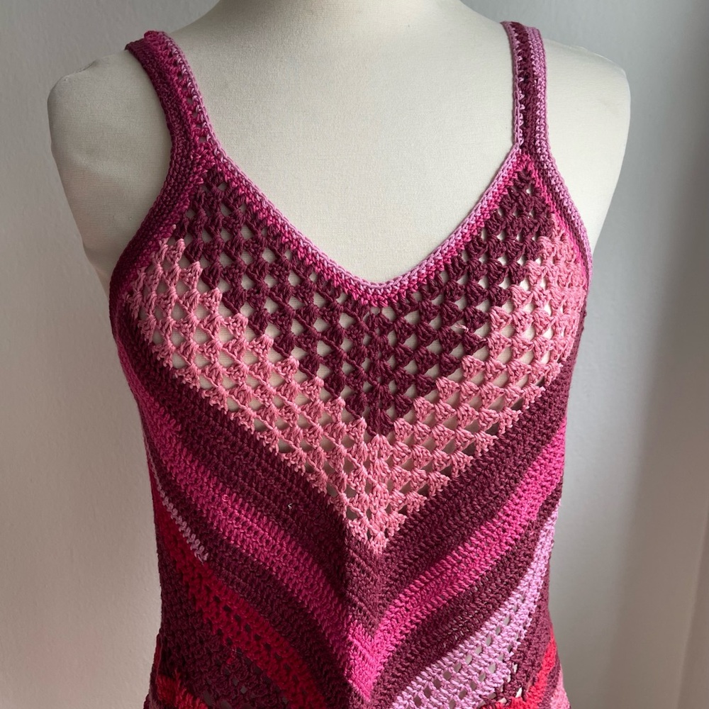 Pink and Red Crochet Camisole